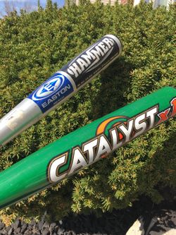 Pair of 33/30 BESR certified baseball bats Louisville Slugger Catalyst and Hammer