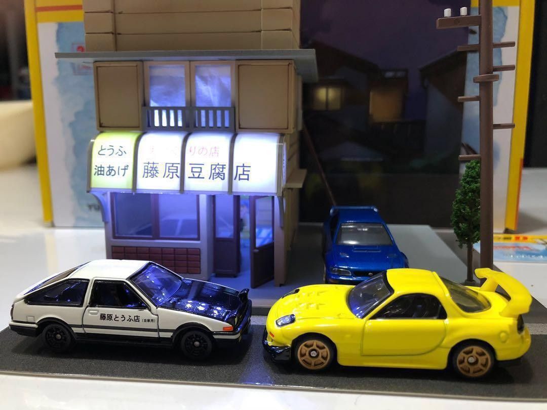 New Initial D 1/64 led Tofu House Takumi ae86 hot wheels anime manga civic type r s2000 rx7 gtr wrx sti 240sx yumebox supra nsx integra Silvia evo