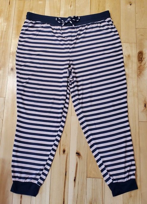 NEW Maurices Pink & Gray Striped Pajama Joggers (XXL)
