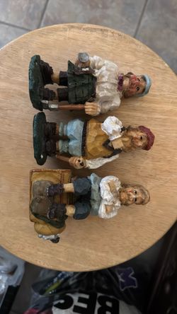 3 Scottish Old Man Figurines