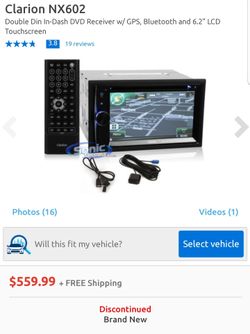 Clarion navigation bluetooth double din radio