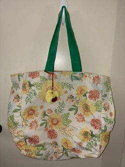 Large flower tote bag