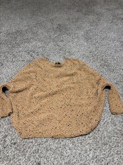 Oversized Tan Speckled Knit Sweater