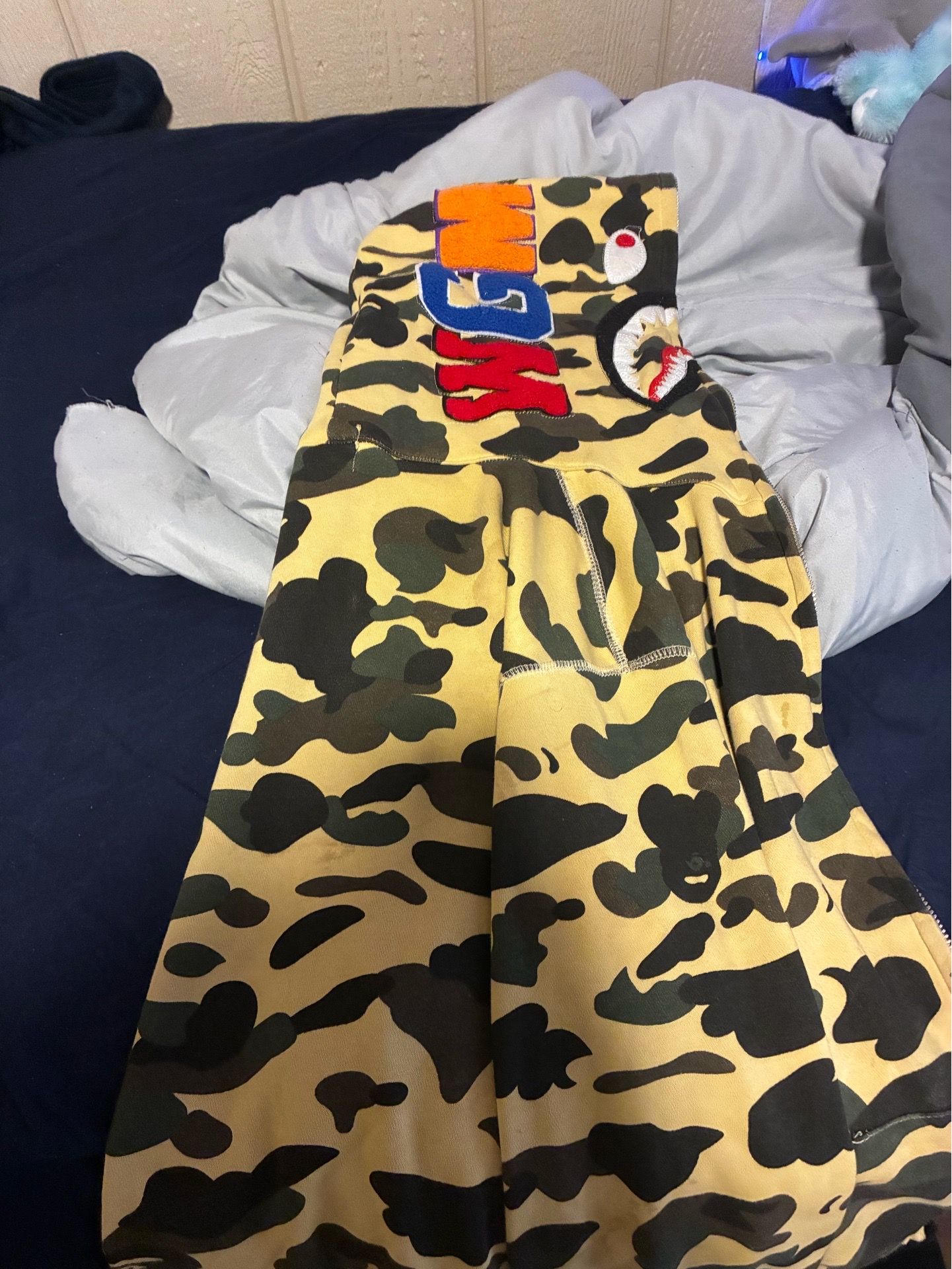 BAPE shark hoodie camo Large