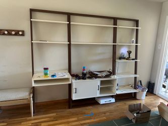 West Elm Ladder Shelf, Desk, storage console