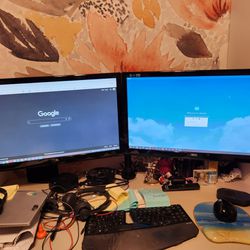 Dual 27" Monitors With Desk Mount