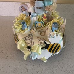 Diaper Cake Winnie Pooh Yellow & blue Boy