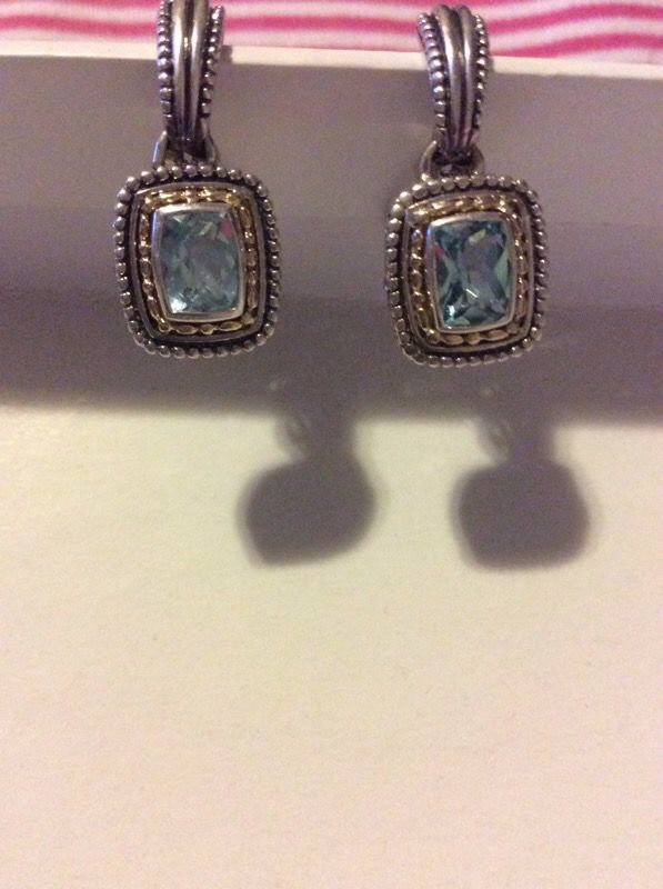 Sterling silver with gold topaz earrings