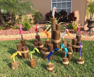 Outdoor pool patio tropical decoration