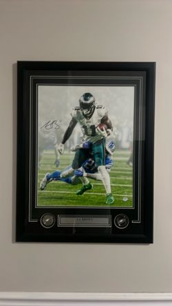 AJ brown signed framed photo