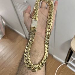 Miami Cuban Link Iced Out Diamond Clasp Gold Plated Chain 20mm - 20inch 24inch | 18k & 14k