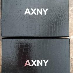 Dual sets of 24 inch 14mm thick stainless steel chain and stud earrings.