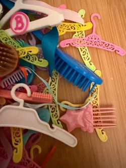 Vintage 70s/80s Barbie Hangers and Brushes Lot - Authentic Mattel