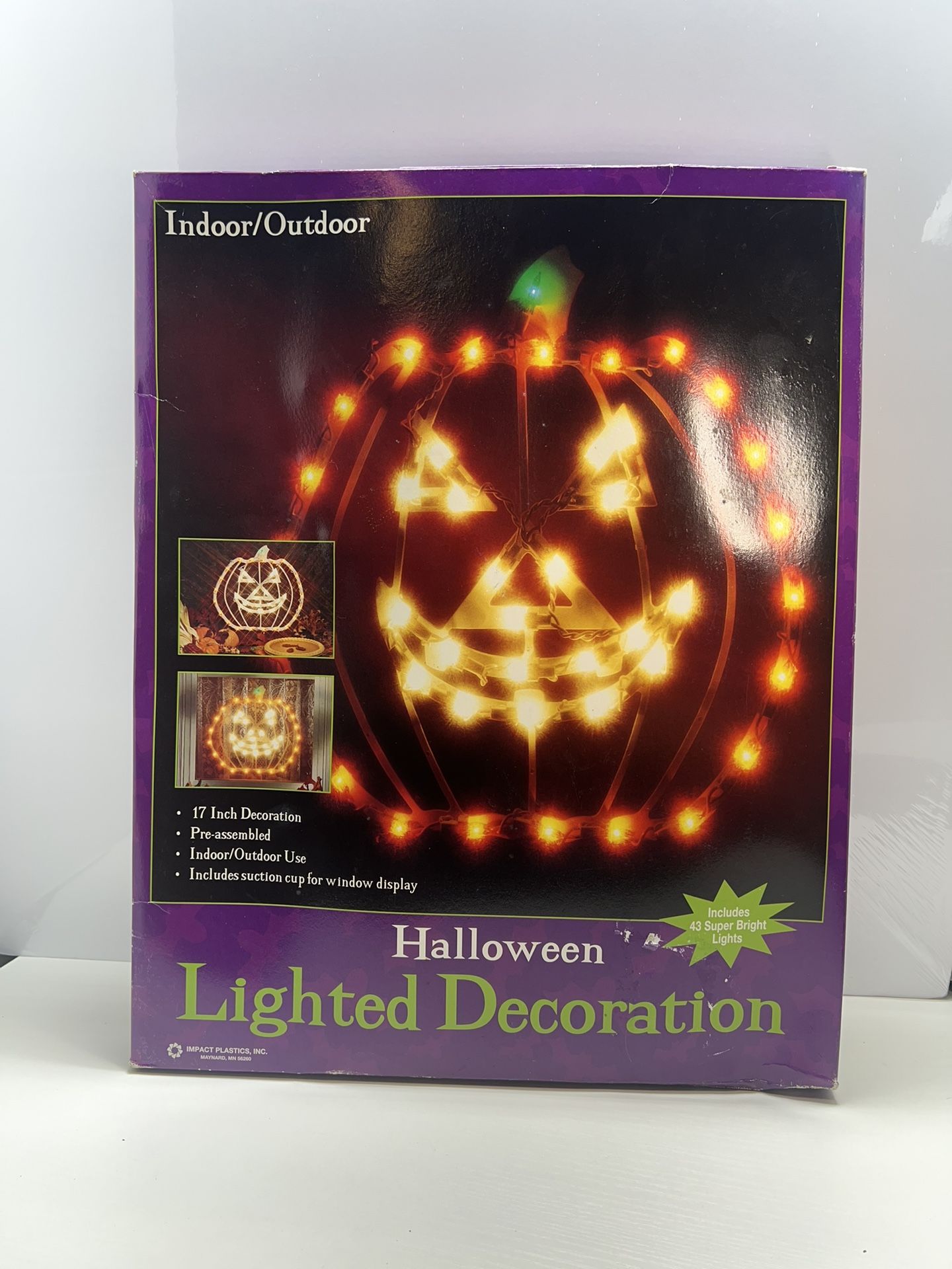 Light Up Halloween Pumpkin W/ Box Vintage TESTED