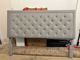 King Quilted Headboard - grey