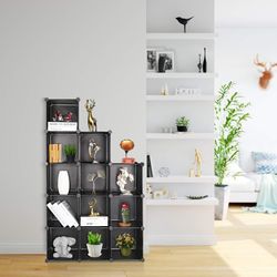 Cube Storage Organizer 12-Cube DIY Plastic Closet Cabinet Modular Bookcase Shelves