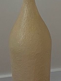 Tall Beige Ceramic Floor Vase