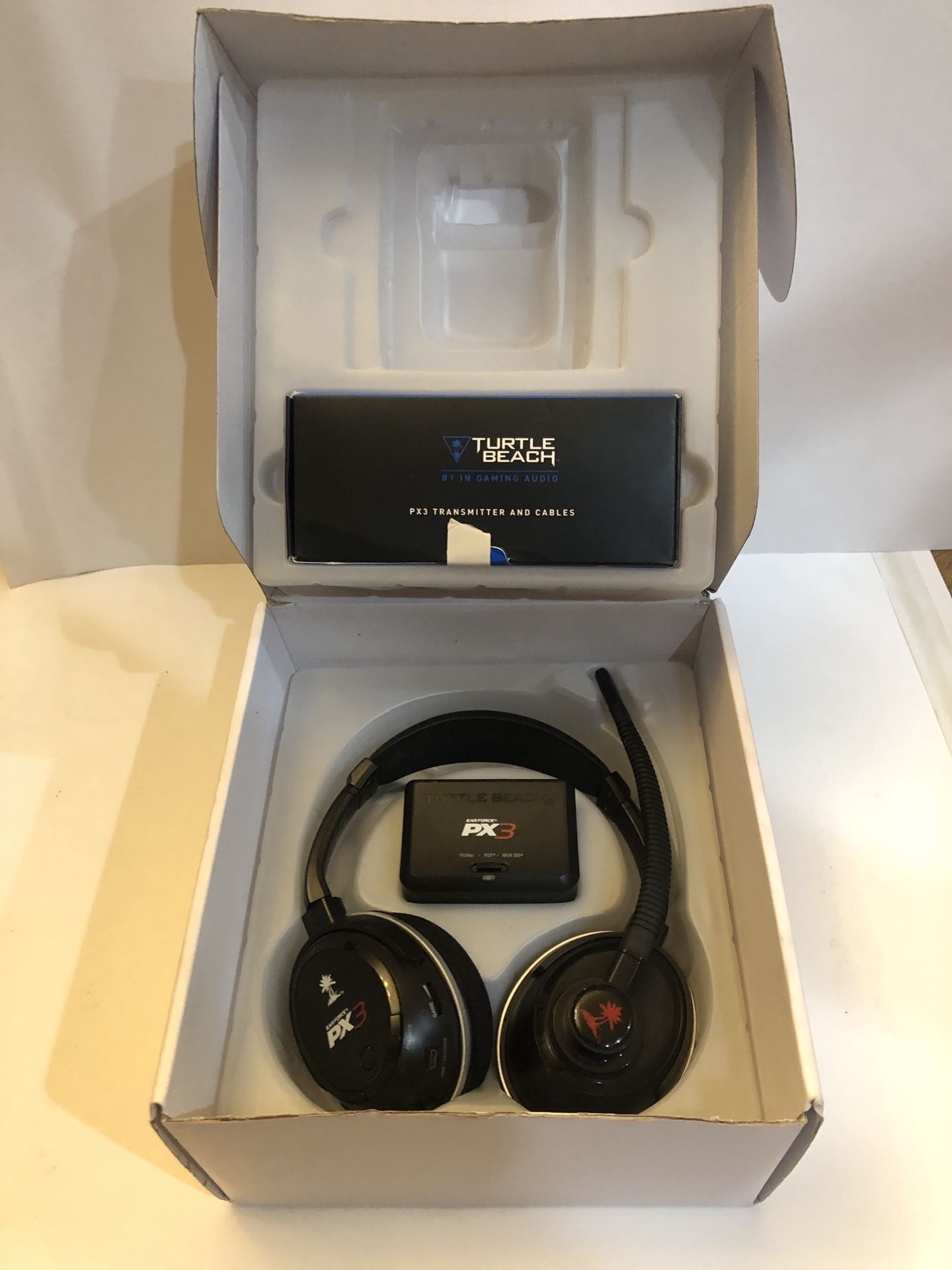 Turtle Beach Ear Force PX3 Black Headset with Receiver TESTED WORKS