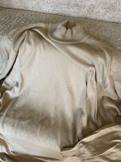 Men’s Beige Turtleneck Knit Sweater