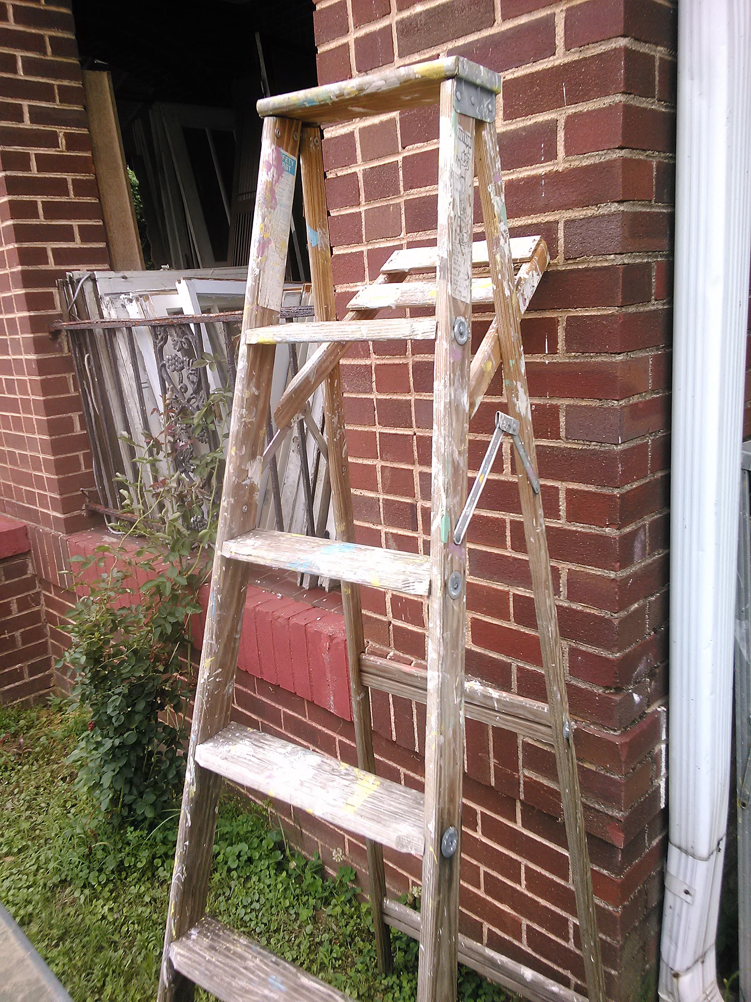 Old 6 foot wooden ladder