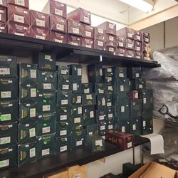 Hundreds of vintage Boyd bears in the boxes.