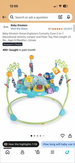 Assembled Baby Einstein Ocean Explorers 2-in-1 Activity Jumper