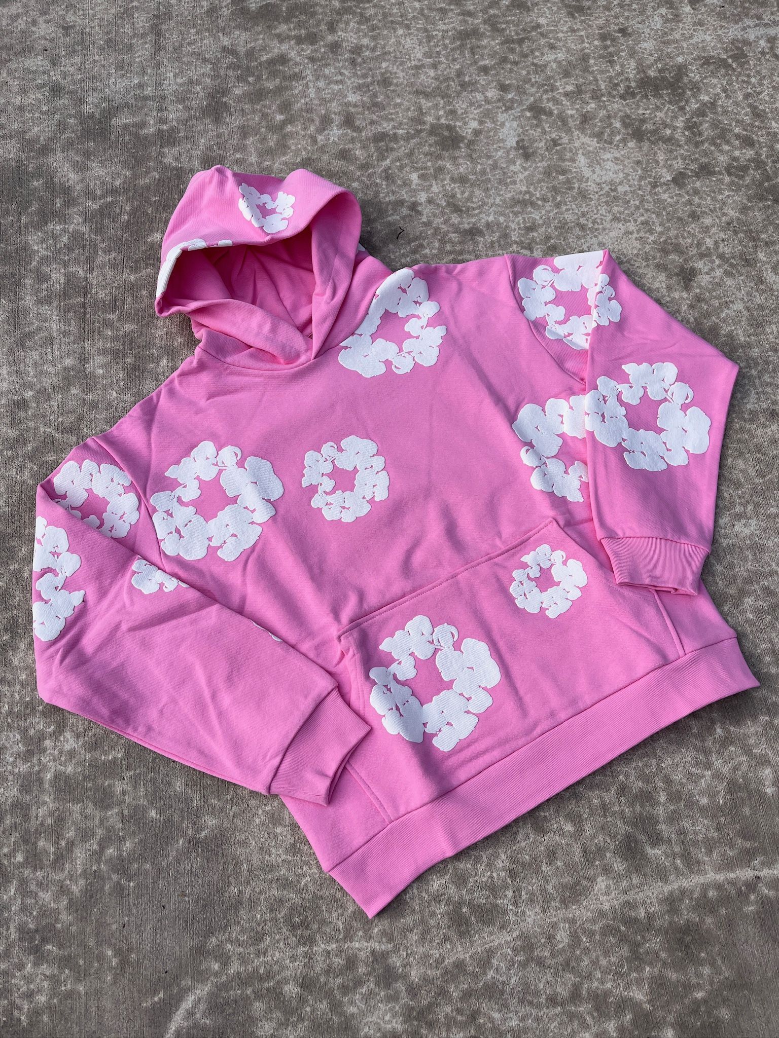Pink Denim Tear Hoodie