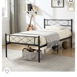Twin Bed Frame + 6” Mattress 