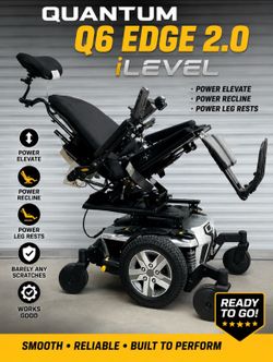 Quantum Q6 Edge 2.0 iLevel Rehab Power Chair Fully Loaded power recline elevate and legs WHITE Extremely clean Quantum Q6 Edge 2.0 iLevel power chair 