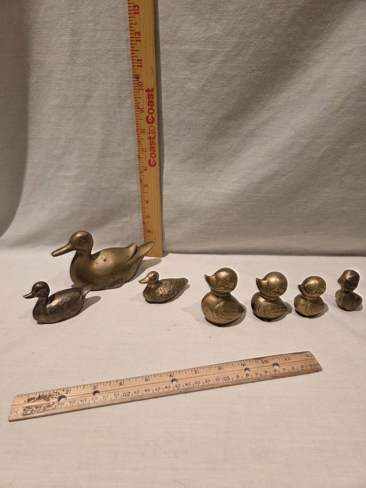 Solid Brass Collectable ducks, Lot Of 7
