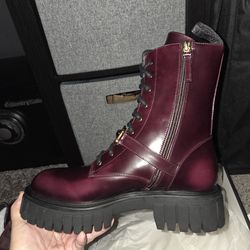 Versace ankle boots burgundy