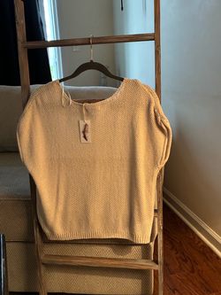 Cream Knit Short Sleeve Sweater Top