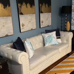 White Leather Sofa 