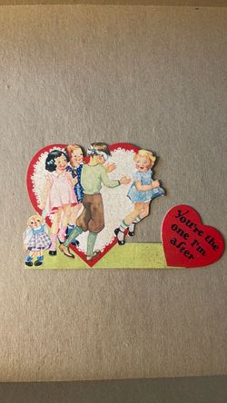 1920s Vintage Valentine’s Day Card Antique Die-Cut by Carrington Chicago