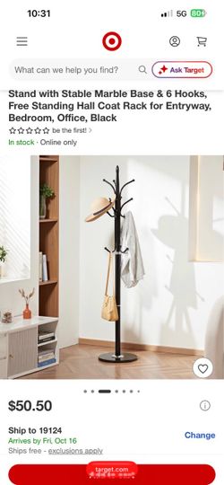 VEVOR Freestanding Coat Rack with Marble Base