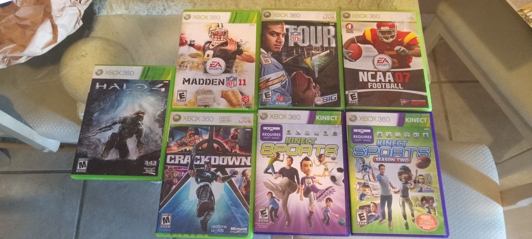 XBOX 360 Lot of 7 Games , In Excellent Condition With Cases And Instructions