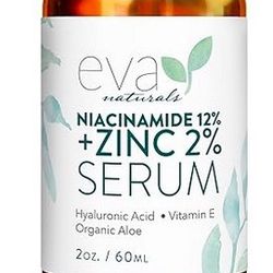 Eva Naturals Niacinamide Serum for Face - 12% Niacinamide & 2% Zinc Serum with Hyaluronic Acid -