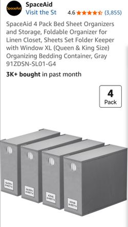 SpaceAid 4 Pack Bed Sheet Organizers and Storage