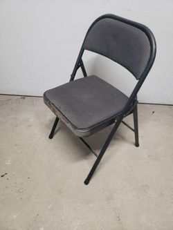 Metal Folding Chair with Padded Seat & Back - Black