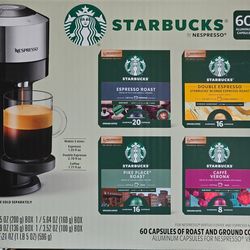 Nespresso 60 aluminum capsules Starbucks variety pods