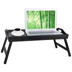 Bed Tray Table with Folding Legs Wooden Serving Breakfast 