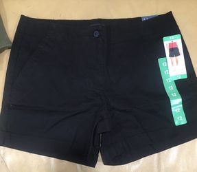 NWT Nautica Black Twill, Mid Rise Shorts Size 12qq