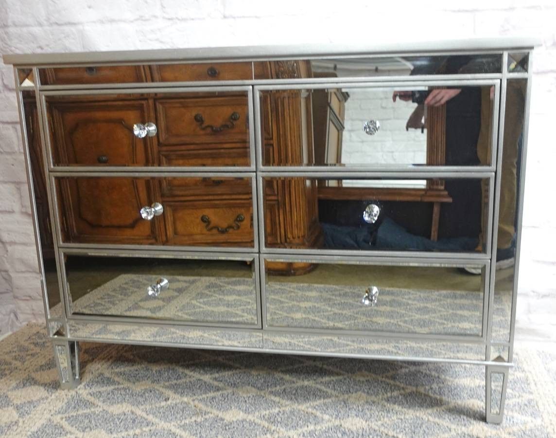6-Drawer Mirrored Silver Dresser - Delivered