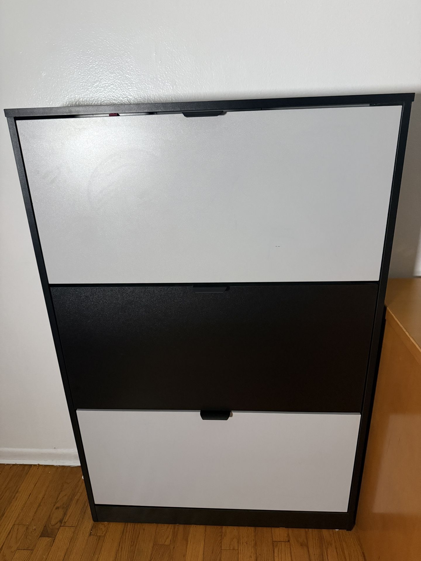 shoe storage organizer shoe rack cabinet 3 flip drawers hidden space saving black gray