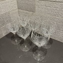 Set Of 6 Stuart Crystal Wine Glasses
