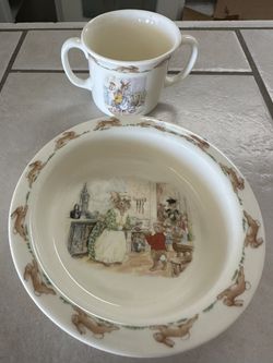 Bunnykins Plate, Bowl And Mug