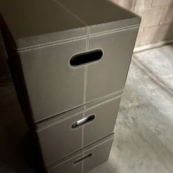 3 Leather File Cabinets 