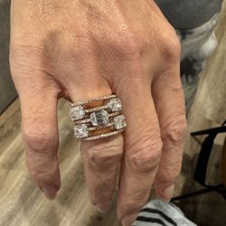 18K Pink Gold Diamond Ring