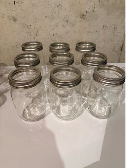 9 pint glass mason jars with rings