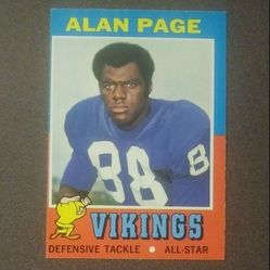 1971 Topps Alan Page Minnesota Vikings #71 All-Star HOF Hall Of Fame Football Card Vintage Collectible Sports NFL